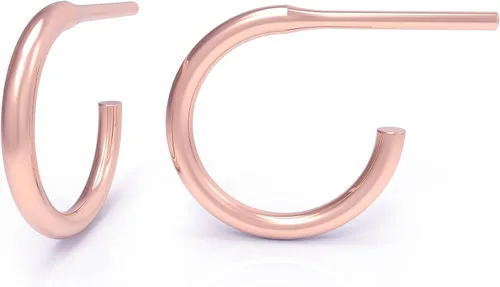 Vista 16 de Aretes de aro de plata de ley, plata de ley 925, 0.472 in, 16 ga, aretes de aro para mujer, aretes de aro de plata hipoalergénica, aretes de aro