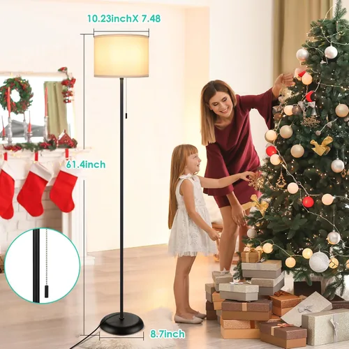 Vista 5 de FOLKSMATE Lámpara de pie para sala de estar, lámpara de pie LED moderna y simple, lámpara alta minimalista para dormitorio, sala de estar, oficina