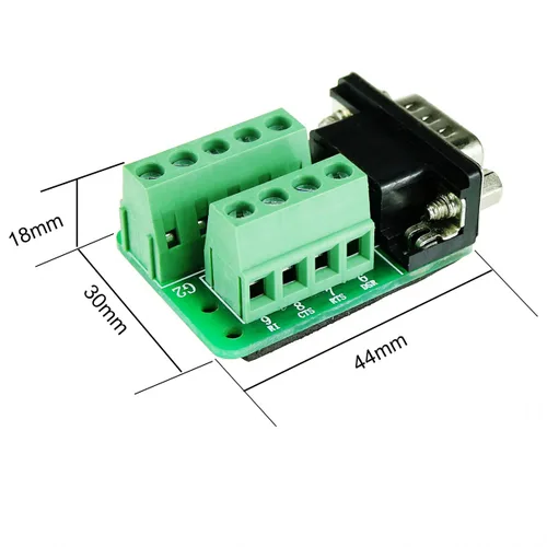 Vista 2 de TwinkleBay DB9 - Placa de conexión macho RS232 Serial a DSUB, módulo de señal de conector de bloque de terminales, paquete de 3