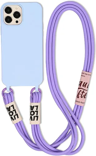 Vista 11 de Funda cruzada compatible con Apple iPhone 7 Plus/8 Plus, funda flexible de silicona líquida de TPU con cordón desmontable, correa para el cuello, a