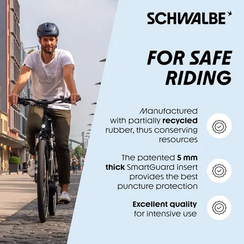 Vista 4 de Schwalbe Neumático de bicicleta Marathon 28 pulgadas – 28 x 1.00 – 25-622– Neumático sin plano para bicicletas – SmartGuard neumáticos de bicicleta