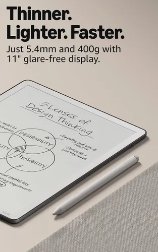 Vista 3 de Amazon Kindle Scribe de 32 GB (último modelo) — Pantalla tipo papel de 11″ con luz frontal — Más delgado, ligero y rápido — Escribe en el cuaderno