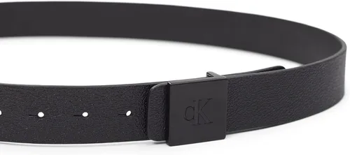Vista 3 de Calvin Klein Cinturón casual con hebilla de placa para hombre con tratamiento de logotipo