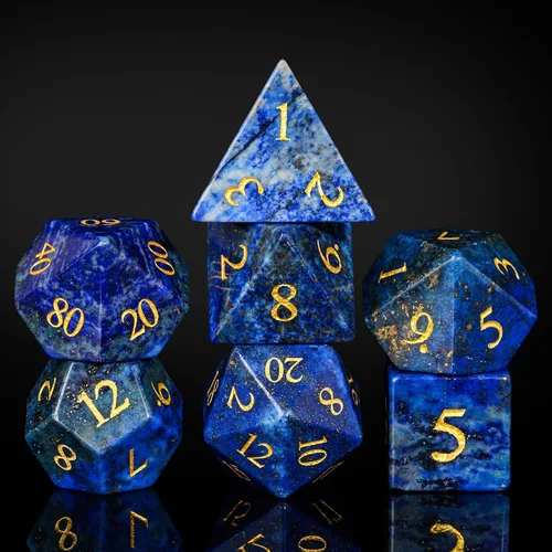 Vista 36 de UDIXI Juego de dados de piedras preciosas de amatista, dados DND de piedra de cristal D&D con estuche de regalo para juegos de rol y juegos de mesa