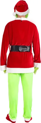 Vista 3 de Wabolay Christmas Costume for Women Adult Green Big Monster Santa Suit 7PCS Deluxe Furry Halloween Cosplay Outfit Set Xmas