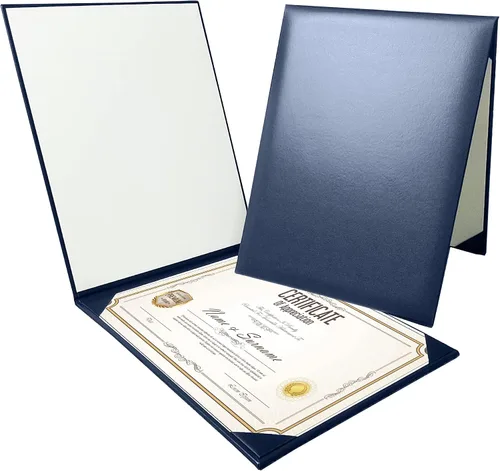Vista 10 de Gradplaza Cubierta de diploma personalizada para graduación, documentos, soporte de diploma de certificado de cuero sintético liso