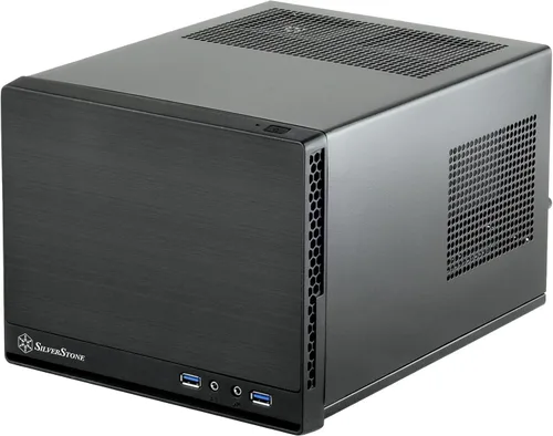 Vista 10 de SilverStone Technology Ultra Compact Mini-ITX - Carcasa para computadora con panel frontal de malla, color negro (SST-SG13B-USA)
