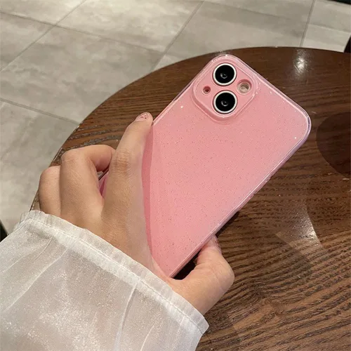 Vista 3 de Funda protectora para iPhone 13 con purpurina para mujeres y niñas, funda protectora suave y brillante para iPhone 13, color rosa