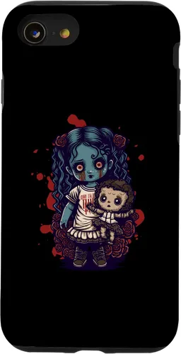 Vista 18 de Scary Goth Doll Holding Teddybear - Funda gótica gótica para iPhone 16