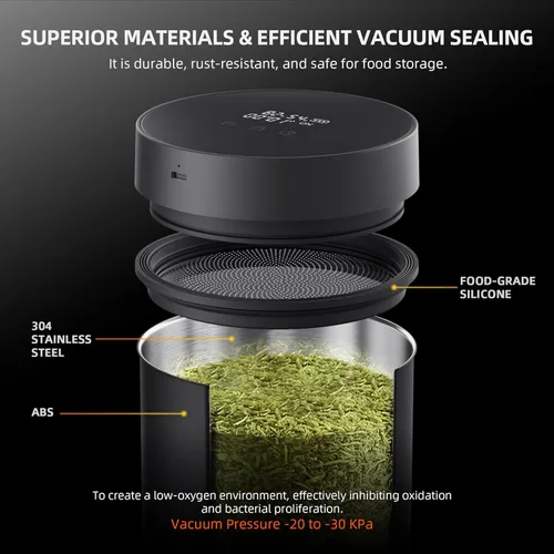 Vista 3 de Spider Farmer Envase al vacío Smart Curing Jar 2L para almacenamiento