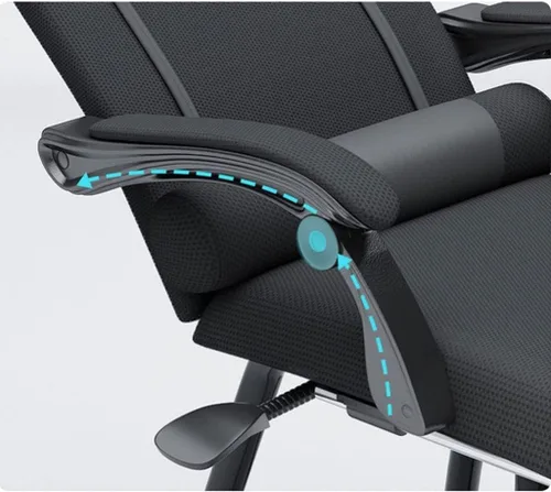 Vista 7 de Silla de oficina giratoria de altura ajustable, reposabrazos con soporte lumbar, silla de computadora, sillas ejecutivas ergonómicas