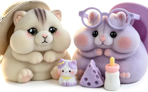 Vista 15 de Handmade Taba Squishy Hamster Toy, Cute Squishy Stress Relief Fidget Toy Azul