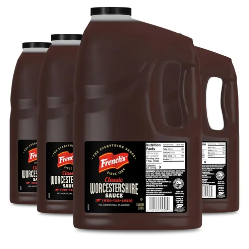 Vista 12 de French's Salsa Worcestershire, 1 galón – Contenedor de un galón de salsa Worcestershire sin gluten, perfecto como ablandador de carne, adobos