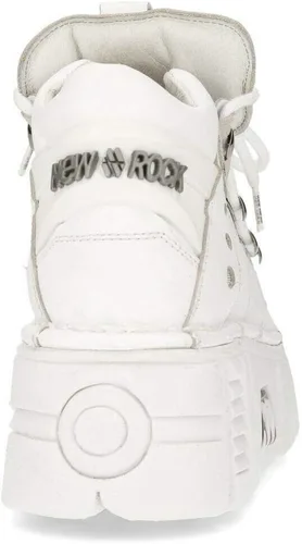 Vista 6 de New Rock 106N Tower - Botas de tobillo para mujer, 100% piel, estilo gótico, con plataforma punk, a la moda