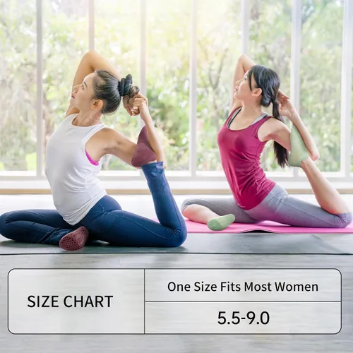 Vista 5 de deefly Calcetines de yoga para mujer, calcetines de pilates antideslizantes sin engrosar