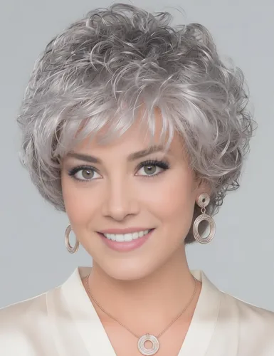 Vista 9 de TISHINING Pelucas Rizadas Cortas de Corte Pixie Ombre Rubias para Mujeres Blancas Peluca Rubia Mixta Esponjosa en Capas con Flequillo de Aspecto