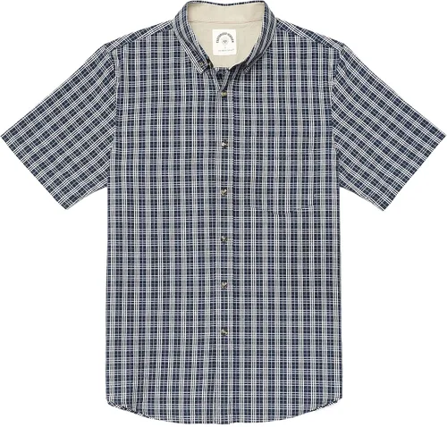 Vista 20 de Dubinik® Camisas de manga corta con botones para hombre, 100% algodón, a cuadros, camisas casuales con bolsillo