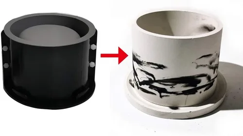 Vista 7 de Molde de silicona para maceteros – Molde para macetas de bricolaje, molde de silicona redondo de hormigón grande, maceta para moldes de concreto