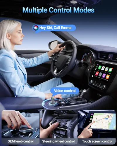 Vista 7 de Adaptador inalámbrico CarPlay para iPhone 2026 actualizado (negro)