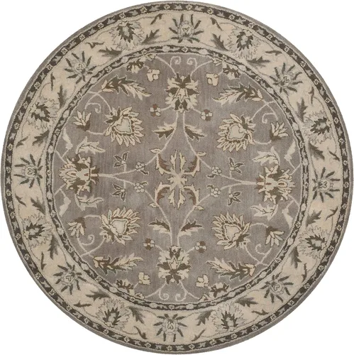 Vista 2 de SAFAVIEH Heritage Collection HG863A - Alfombra redonda de lana oriental de primera calidad, hecha a mano, 6 pies, color gris y beige
