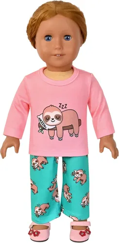 Vista 54 de QPANCY Conjunto de pijamas a juego para niñas y muñecas, pijamas de manga larga para otoño e invierno