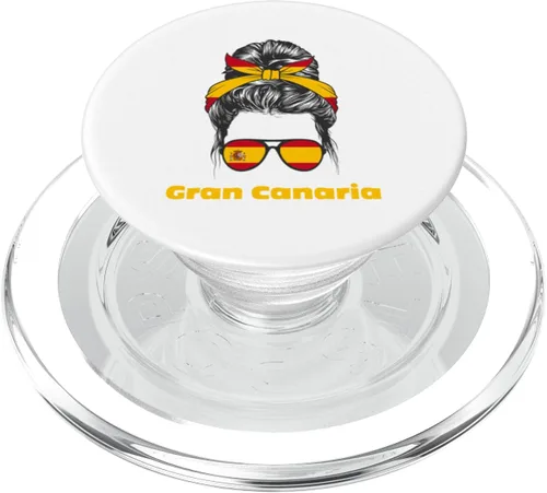 Vista 7 de Gran Canaria Spanish Lady Spain Flag PopSockets Adhesive PopGrip