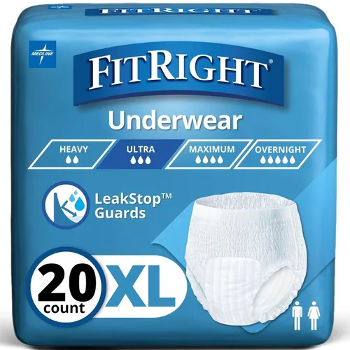 Vista 6 de Medline Fitright Ropa interior ultra protectora, L, cintura de 40 a 56 pulgadas, 20