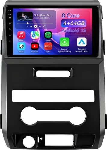 Vista 10 de Actualización estéreo de radio de coche de 64 GB para Ford F150 2009 2010 2011 2012, Plug and Play de 9 pulgadas Android 13 unidad principal