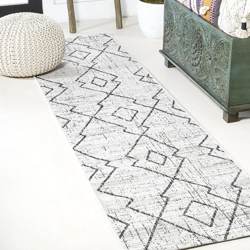 Vista 13 de Eyely BMS128A-28 - Alfombra tribal de Papá Noel Mónica Carwa con diseño de enrejado de diamantes para interiores y exteriores, estilo bohemio