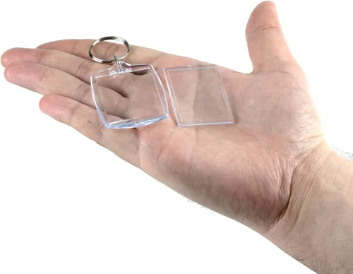 Vista 6 de IFAMIO 30 piezas de marco de fotos llavero titular de fotos llaveros de plástico transparente en blanco personalizado inserto de imagen de plástico