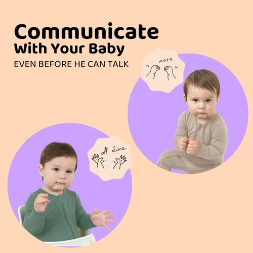 Vista 4 de APLAINR Babero de lenguaje de señas para bebé, baberos de silicona para bebés, gráficos ASL, atrapador de alimentos, ajustable, impermeable, suave