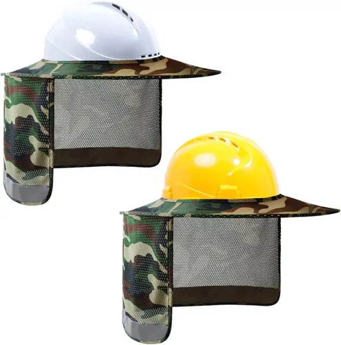 Vista 7 de TCCFCCT Parasol para sombrero duro, escudo de cuello de ala completa, 2 paquetes, casco duro no incluido