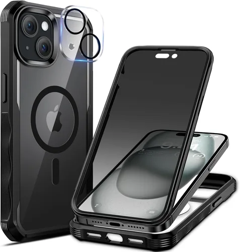 Vista 41 de seacosmo para iPhone Air Funda, Carcasa Completa con Protector de Privacidad de Vidrio Templado 9H Integrado y Protector de Lente de Cámara