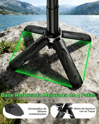 Vista 8 de CloudValley Palo magnético para selfie y mini trípode, estabilizador de mano extensible de rotación de 360°, agarre de cámara con control remoto