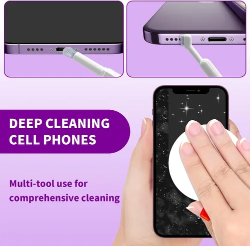 Vista 3 de Kit de limpieza 20 en 1 para teclado Airpod Earbud portátil, kit de limpieza electrónico de penlar compatible con computadora PC teléfono celular