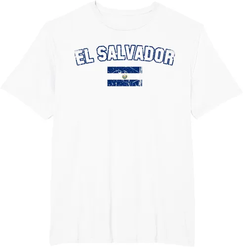 Vista 13 de EL SALVADOR Bandera Vintage Hombres Mujeres Niños Camiseta EL SALVADOR