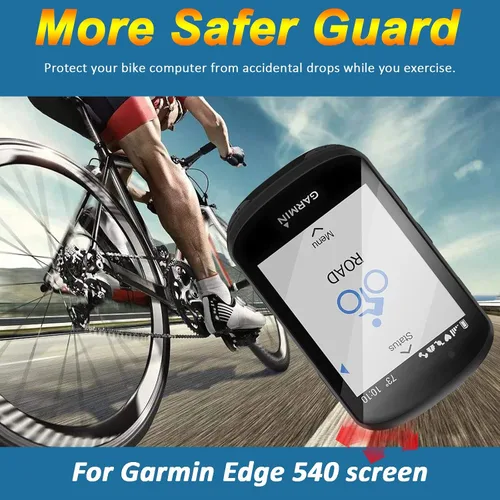 Vista 5 de Miimall [Paquete de 2] Protector de pantalla compatible con Garmin Edge 540, antihuellas, resistente a los arañazos, dureza 2.5D 9H, vidrio templado