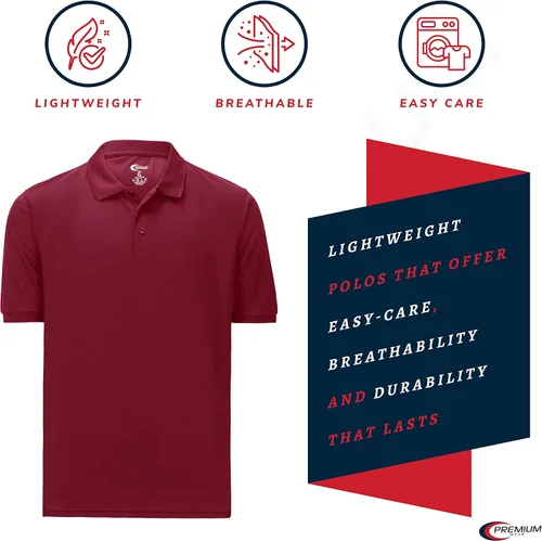 Vista 14 de Premium Wear - Camisetas tipo polo para hombre, con gran absorción de humedad