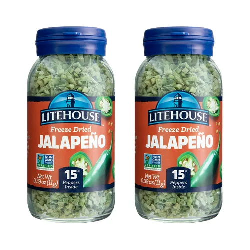 Vista 7 de Litehouse Pimientos de jalapeño liofilizados – Pimiento liofilizado, sustituto del jalapeño fresco, hojuelas de pimiento seco, sin OMG, sin gluten