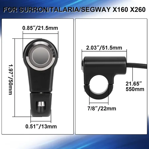 Vista 3 de Interruptor de encendido/apagado de faros delanteros para Surron Light Bee, interruptor de luz de manillar resistente al agua para accesorios