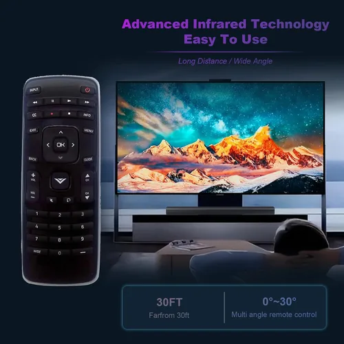 Vista 4 de Reemplazo remoto XRT010 para VIZIO TV E320-A0 E241-A1 E290-A1 E390-A1 E320-A1 E420-A0 E470-A0 E420VSE E390VL E471VLE E240AR E320AR E420AR E420AR