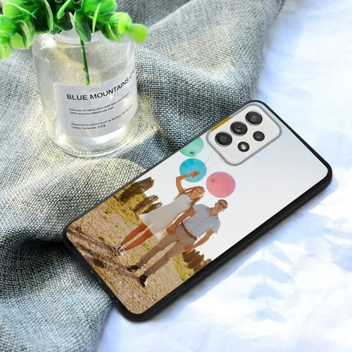 Vista 3 de Funda de teléfono personalizada para Samsung Galaxy A52s 5G/Galaxy A52, funda para teléfono con foto, funda protectora de TPU suave, funda Black 1