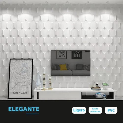 Vista 4 de Art3dwallpanels Paneles de pared 3D de 19.7 "x 19.7" PVC blanco, 12
