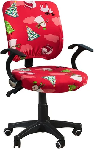 Vista 12 de Fundas para silla de oficina a cuadros blancos y negros, fundas elásticas para silla de oficina, protector de elastano lavable, funda de tela
