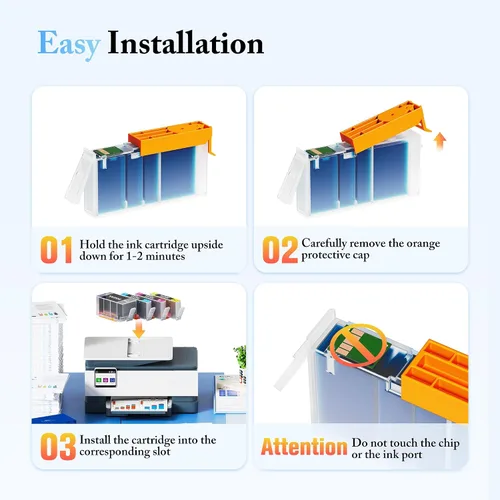 Vista 4 de LxTek - Cartuchos de tinta 902XL para impresoras HP, reemplazo compatible para cartuchos de tinta HP 902XL, paquete de 4 unidades, uso con impresora