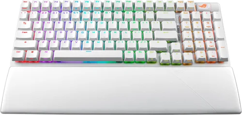 Vista 10 de ASUS ROG Strix Scope II 96 Teclado mecánico inalámbrico para juegos, 96% de tamaño completo, conectividad trimodo, interruptores ROG NX Storm