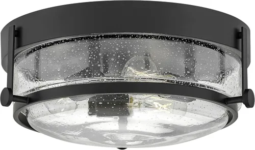 Vista 11 de Hinkley Harper 3640CM-CS - Lámpara de techo pequeña empotrada, diseño retro, anillo de metal prominente, pomos decorativos, cromo + vidrio semillero