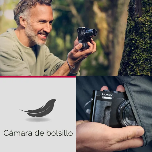 Vista 2 de Cámara Panasonic LUMIX ZS99 de punto y disparo, cámara compacta para viajes con zoom 30x con lente de zoom de 24-720mm, y video/foto 4K, excelente