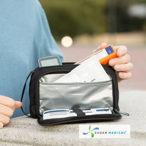 Vista 9 de Sugar Medical Bolsa aislante para insulina con organizador de bolígrafos de diabetes – Bolsa de viaje para diabéticos para bolígrafos de insulina