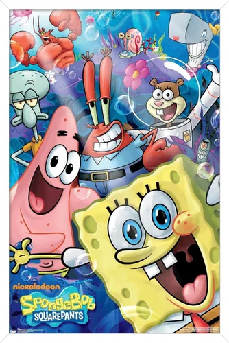 Vista 8 de Trends International Nickelodeon Spongebob - Póster de pared Joy, 14.725 x 22.375 pulgadas, versión con marco de madera tipo granero